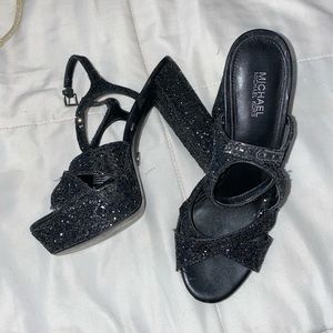 Black sparkly Steve Madden heals